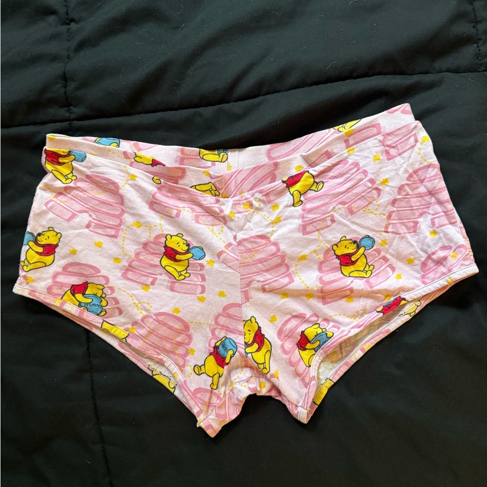Disney Winnie the Pooh Pink and Yellow Women's Shorts